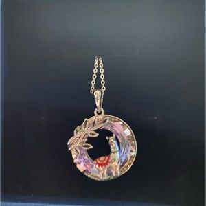 Sterling silver Swarovski, crystal llama 18” necklace